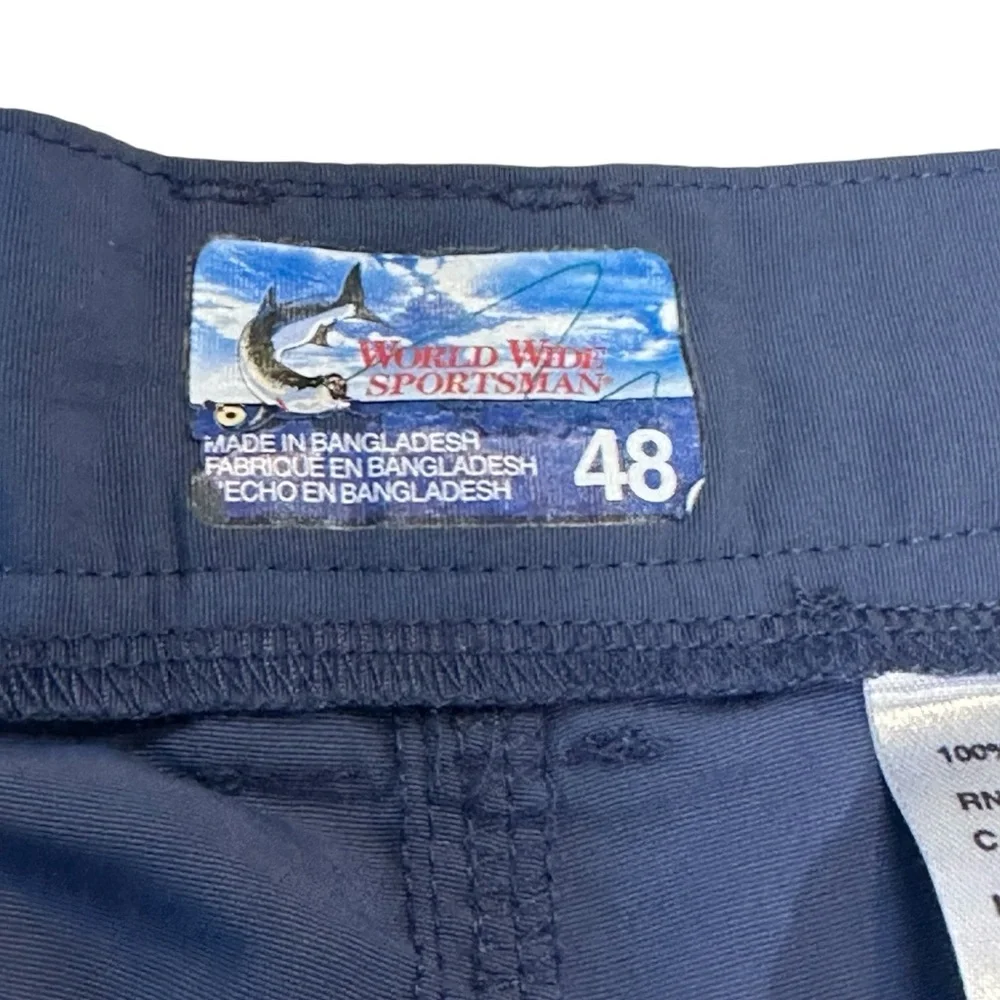 Bass Pro Shops Blue Cargo Shorts with Elastic Waistband waist‎ 48